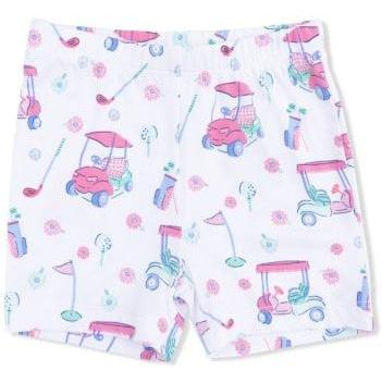 Angel Dear Golf Carts And Flowers - Loungewear Short Set | White