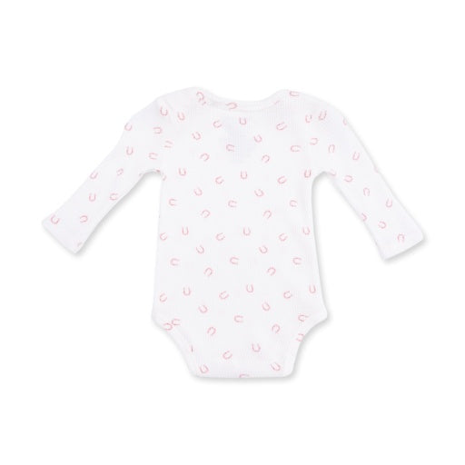 Angel Dear Little Horseshoes Pink Long Sleeve Bodysuit