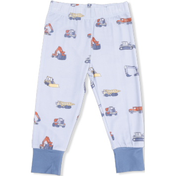 Angel Dear Construction Vehicles - Short Sleeve Loungewear Set | Gray, Blue