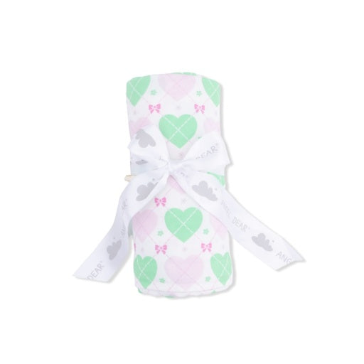 Angel Dear Heart Argyle Swaddle Blanket