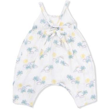 Angel Dear Palm Trees And Rainbows - Tie Back Romper | Cream