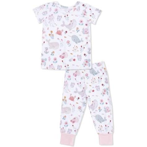 Angel Dear Garden Sea Creatures - Short Sleeve Loungewear Set | White
