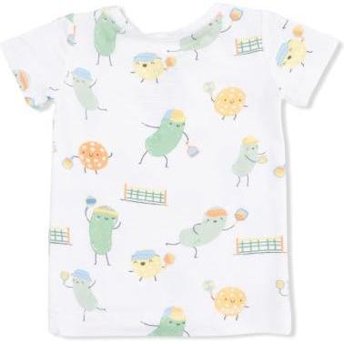 Angel Dear Pickles Playing Pickleball - Short Sleeve Loungewear Set | Ivory