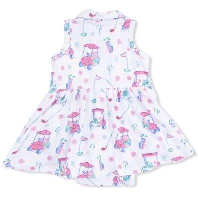 Angel Dear Golf Carts And Flowers - Polo Tennis Dress | White