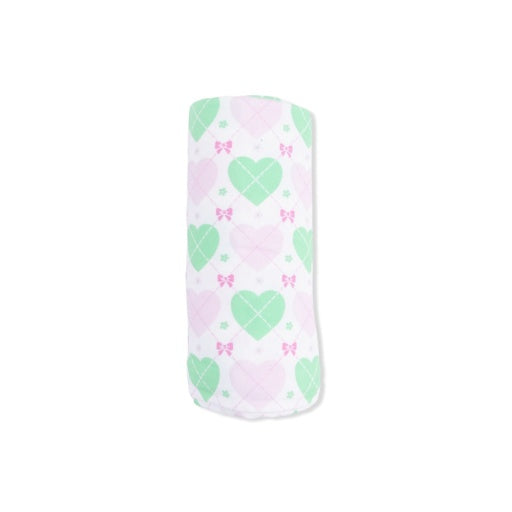 Angel Dear Heart Argyle Swaddle Blanket