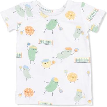 Angel Dear Pickles Playing Pickleball - Short Sleeve Loungewear Set | Ivory