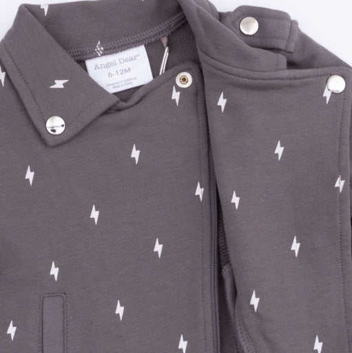 Angel Dear Lightning Bolt French Terry Motorcycle Jacket