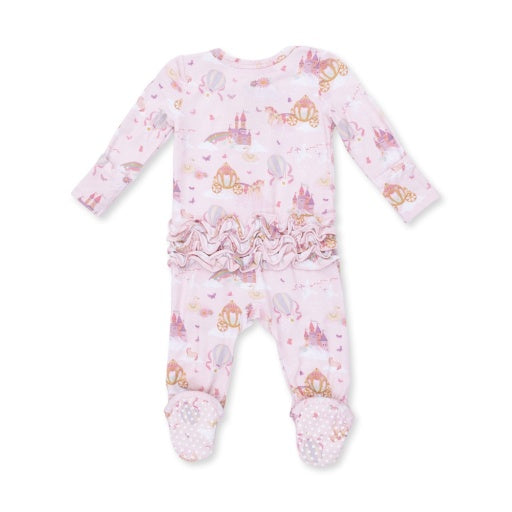 Angel Dear Princess Unicorns and Castle 2 Way Ruffle Back Zipper Footie