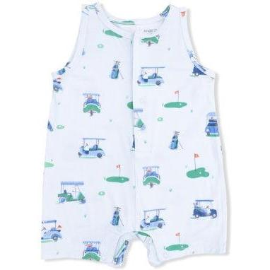 Angel Dear Vintage Golf Carts Blue - Sleeveless Shortie Romper | Blue