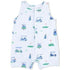 Angel Dear Vintage Golf Carts Blue - Sleeveless Shortie Romper | Blue