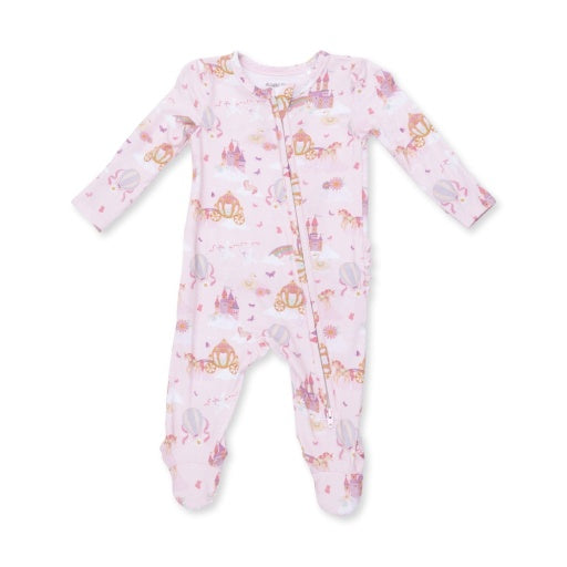 Angel Dear Princess Unicorns and Castle 2 Way Ruffle Back Zipper Footie