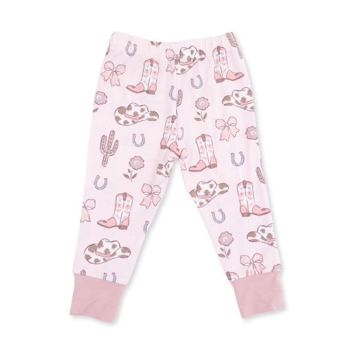 Angel Dear Cowgirl Boots and Bows Long Sleeve Loungewear Set