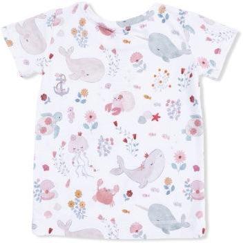 Angel Dear Garden Sea Creatures - Short Sleeve Loungewear Set | White