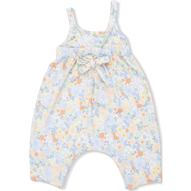 Angel Dear Georgia Floral - Tie Back Romper | Blue, Yellow