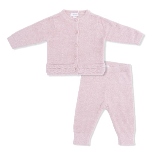 Angel Dear Chenille Blush Button Down Cardigan 4 Piece Set