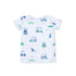 Angel Dear Vintage Golf Carts Blue Short Sleeve Loungewear Set