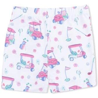 Angel Dear Golf Carts And Flowers - Loungewear Short Set | White