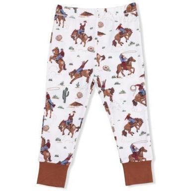 Angel Dear Buckaroo Western - Short Sleeve Loungewear Set | Cream