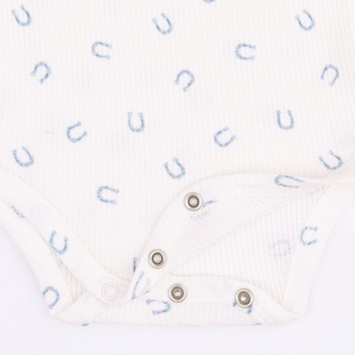 Angel Dear Little Horseshoes Blue Long Sleeve Bodysuit