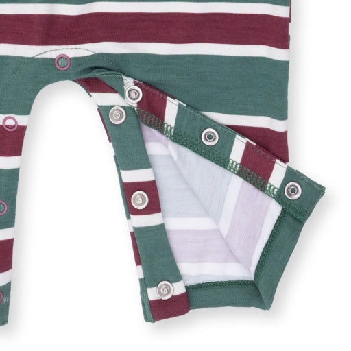 Angel Dear Rugby Stripe Green Polo Romper