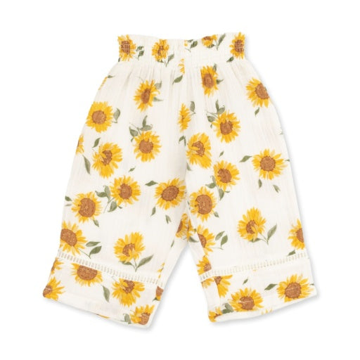 Angel Dear Baby Sunflower Long Sleeve Ruffle Tunic and Smocked Waist Pant