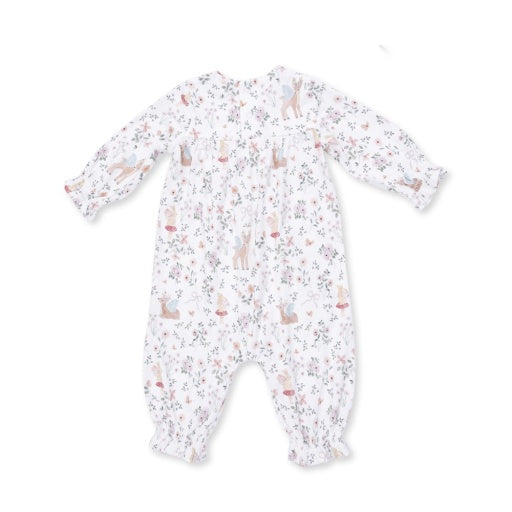 Angel Dear Enchanted Woodland Smocked Long Sleeve Romper