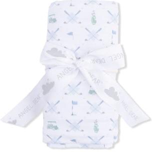 Angel Dear Golf Trellis Blue - Swaddle Blanket | White, Blue