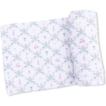 Angel Dear Golf Trellis Pink - Swaddle Blanket | White, Pink