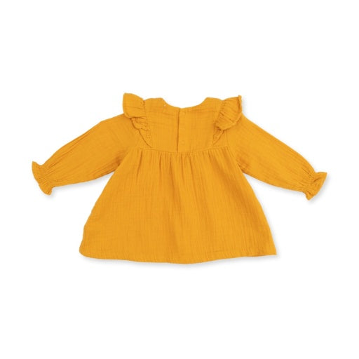 Angel Dear Baby Sunflower Long Sleeve Ruffle Tunic and Smocked Waist Pant