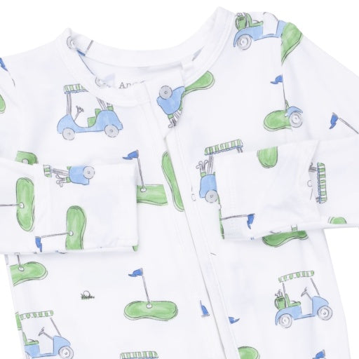 Angel Dear Golf Carts Blue 2 Way Zipper Footie