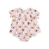 Farm Animals Floral Cameos Pink - Smocked Ruffle Bubble With Skirt S26