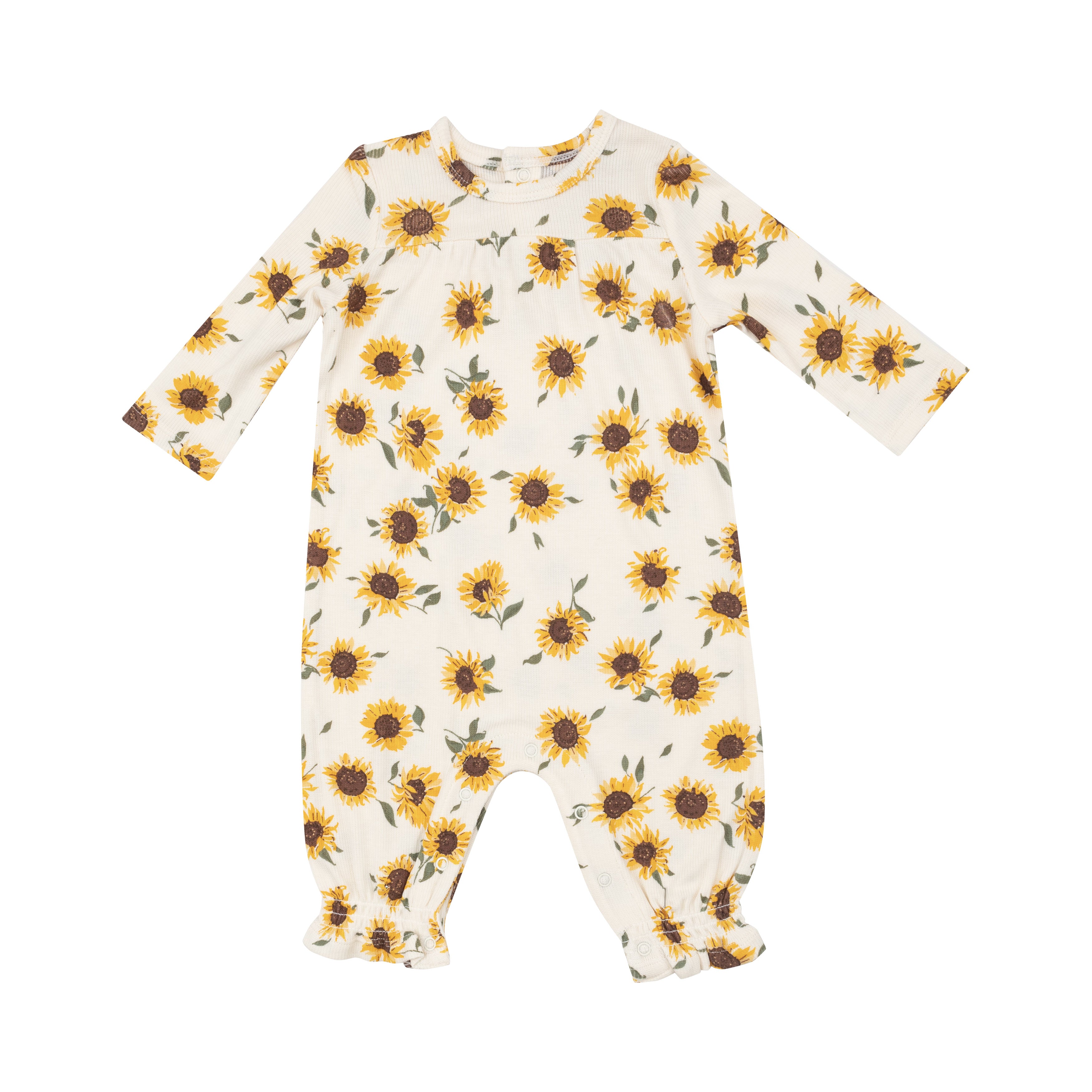 Ribbed Baby Sunflowers - L/s Romper F24