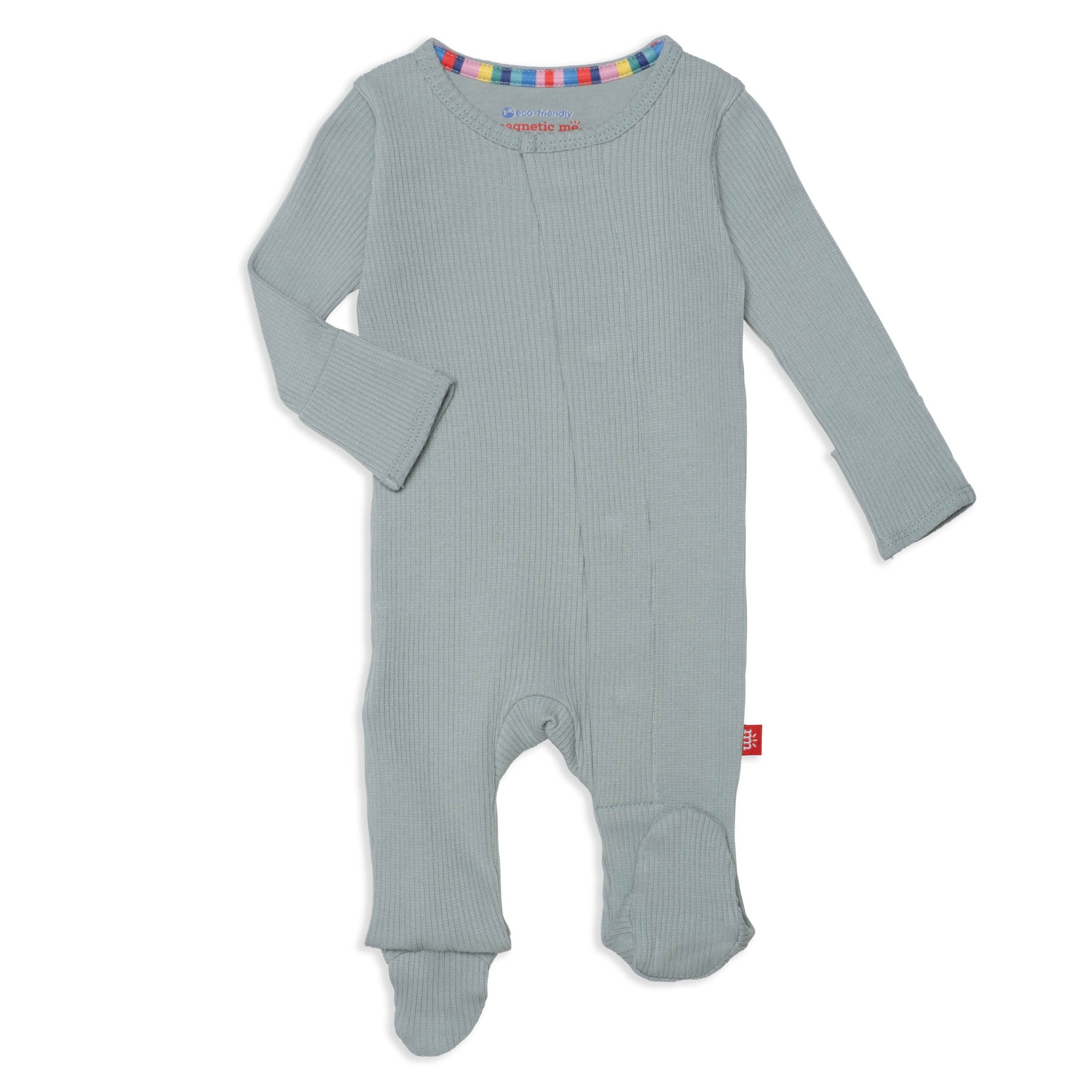 Mist Ribbed Cotton Magnetic Footie