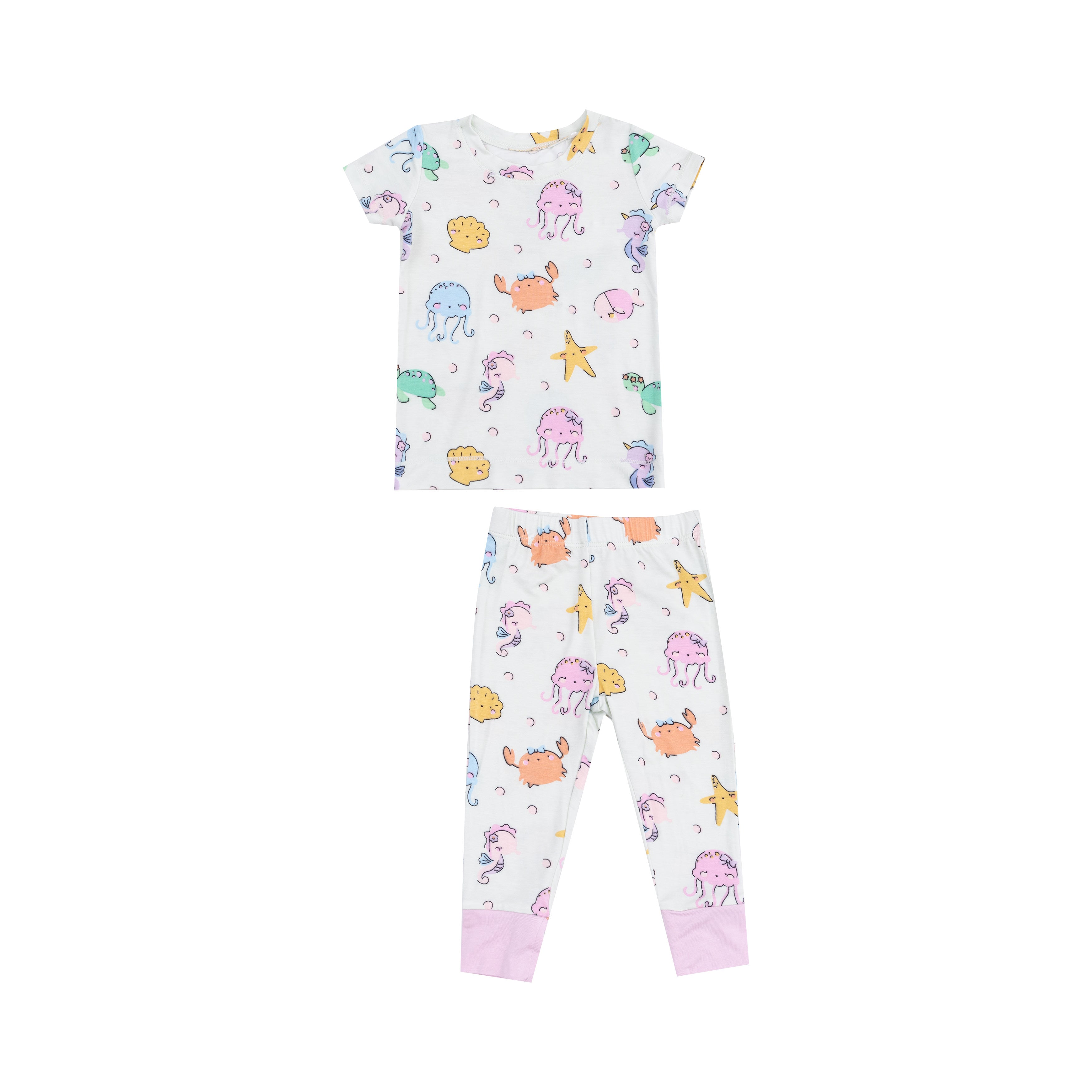 Cutie Sea Creatures 2 Piece S/S Bamboo Lounge Wear Set S25