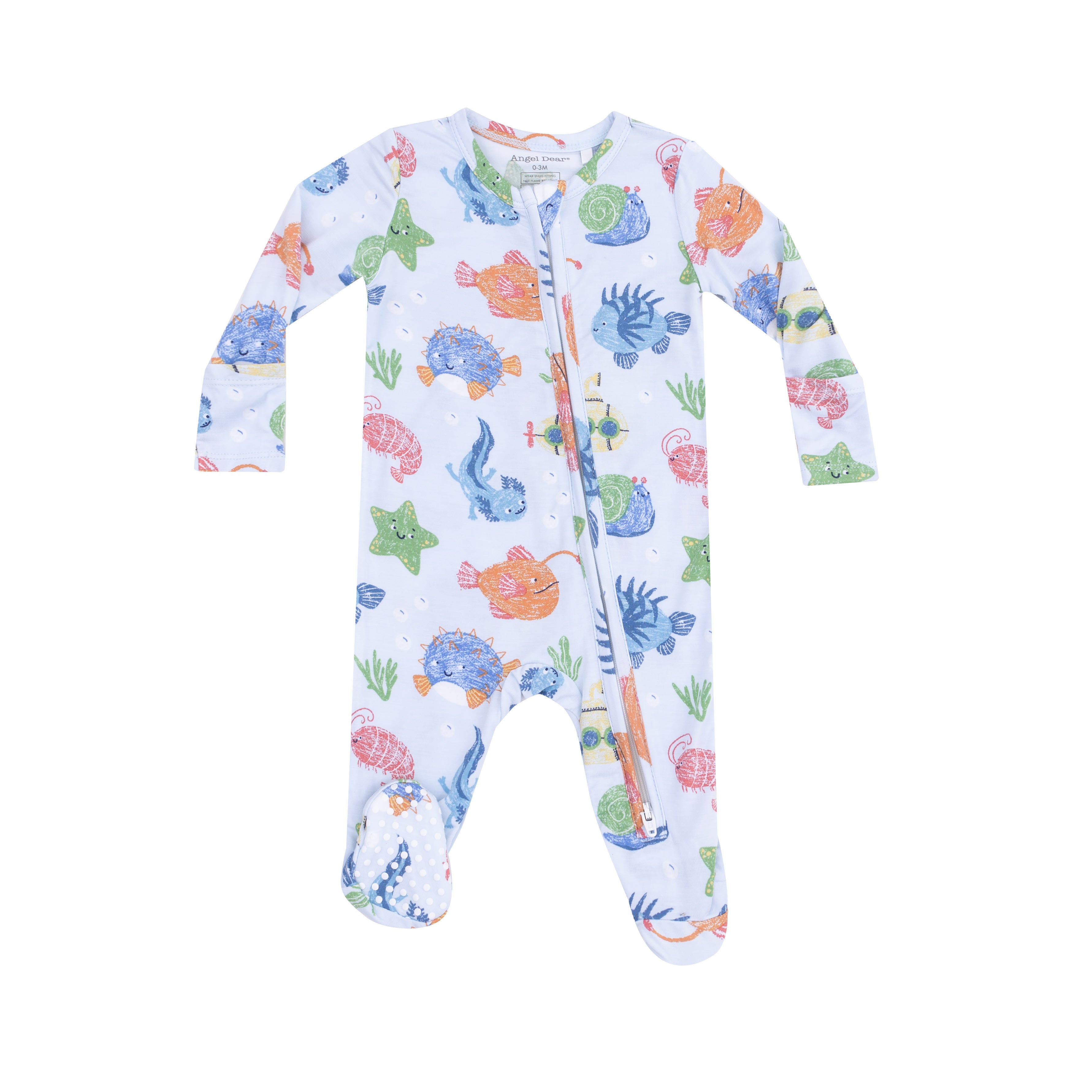 Cute Ocean Creatures 2 Way Zipper Footie S25