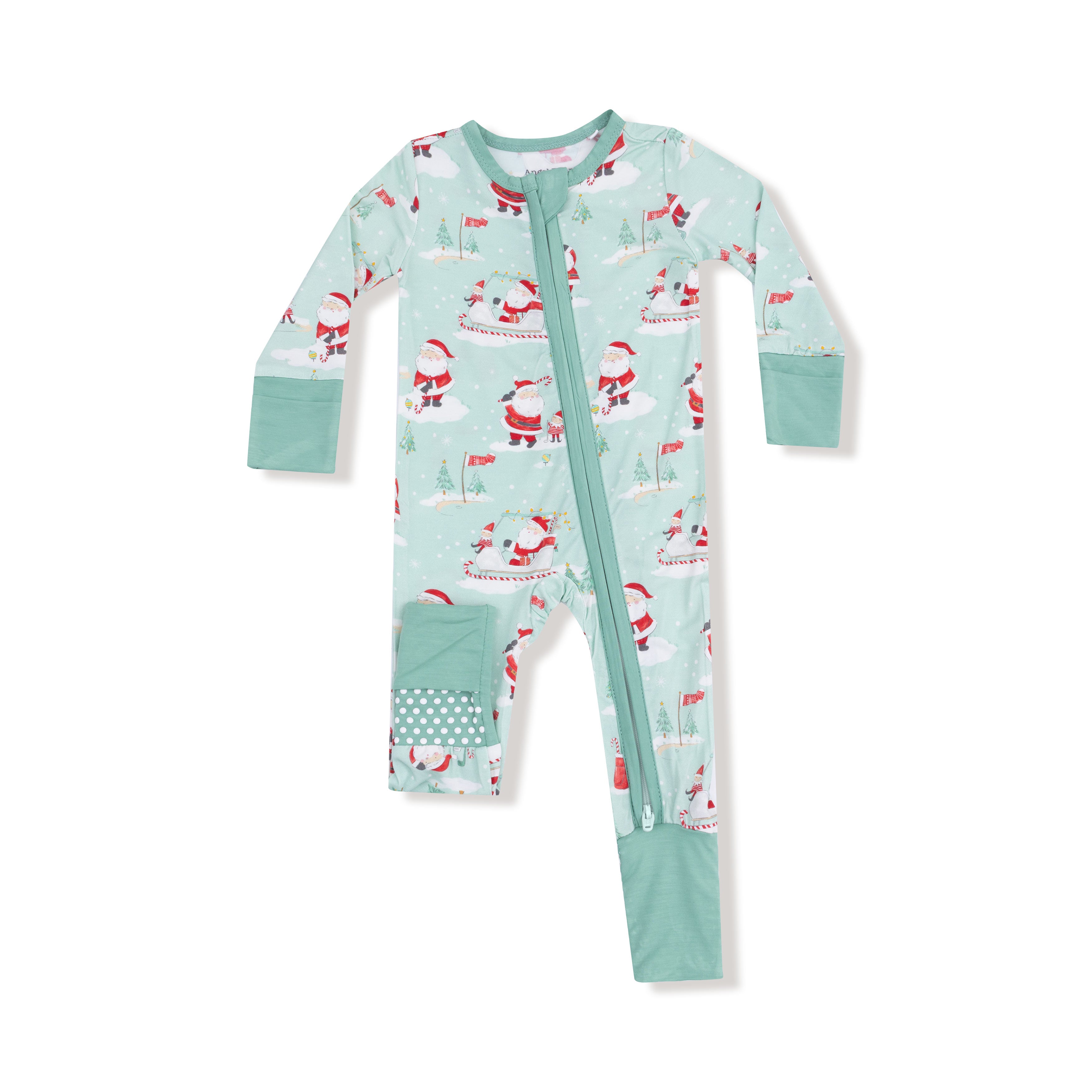 Golfing Santa & Elves 2 Way Zipper Romper W25