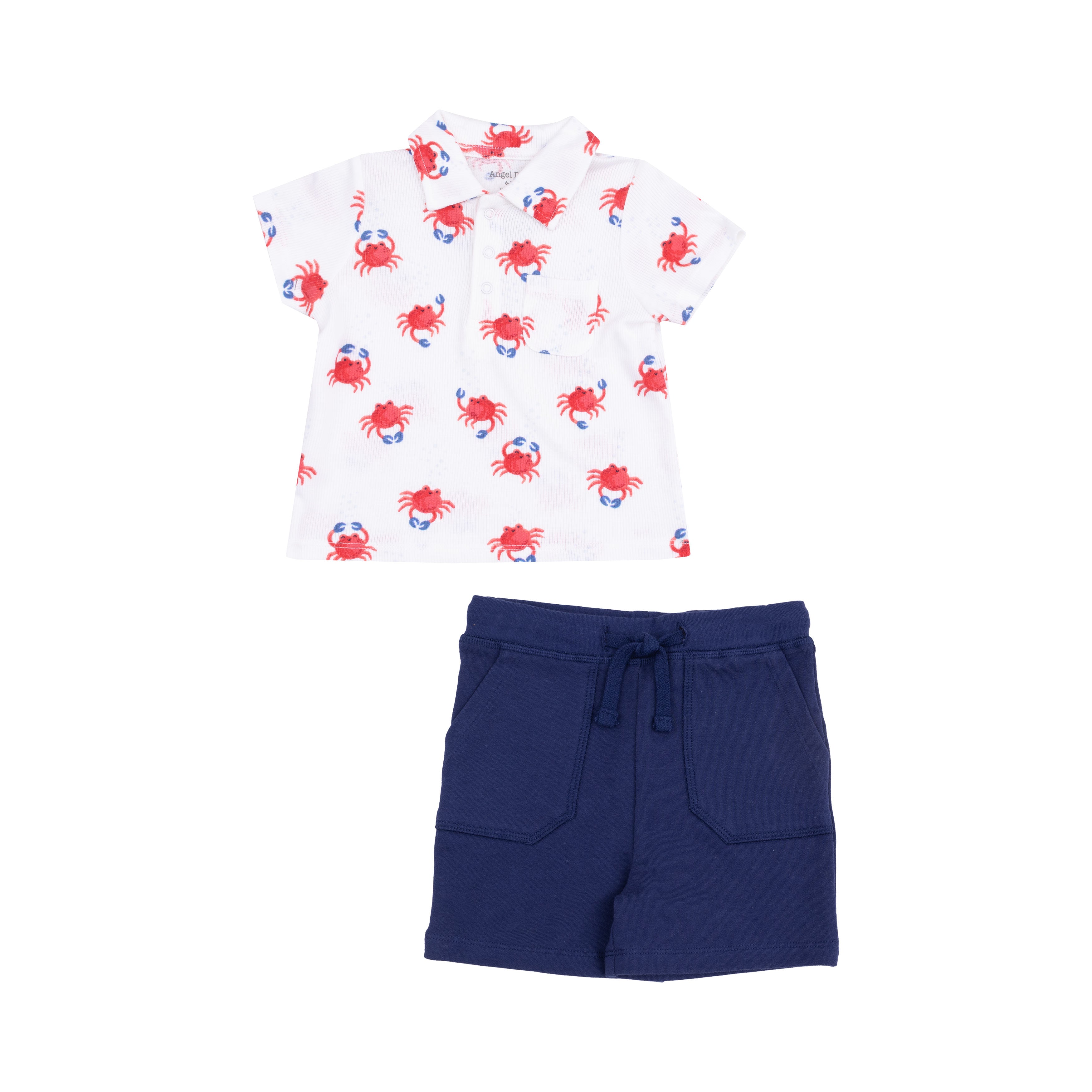 Crabby Cuties Polo Shirt And French Terry Short S25