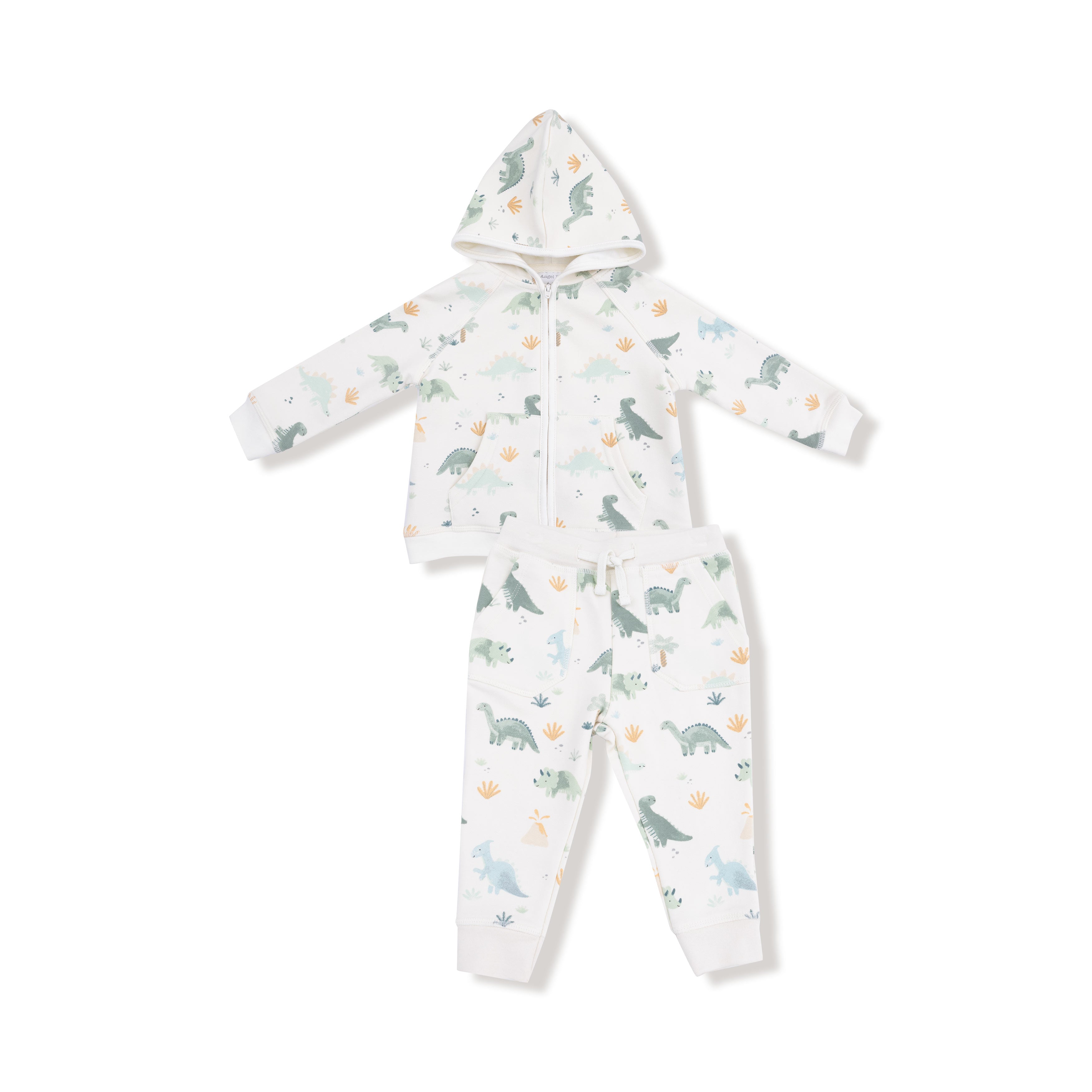 French Terry Soft Dinos Green - Hoodie And Jogger W25