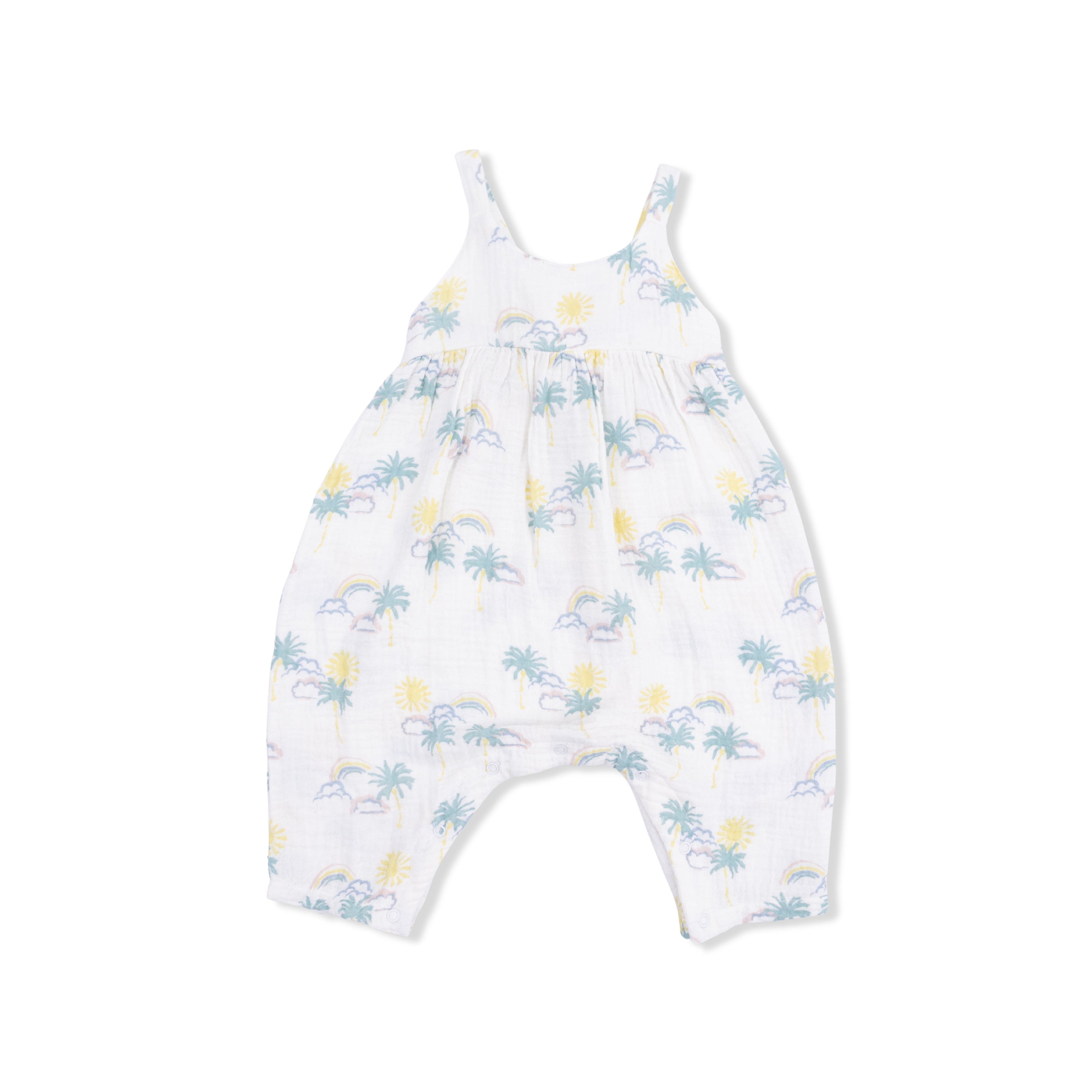 Palm Trees & Rainbows - Tie Back Romper S26