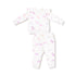 French Terry Soft Dinos Purple - Ruffle Sweatshirt And Jogger W25