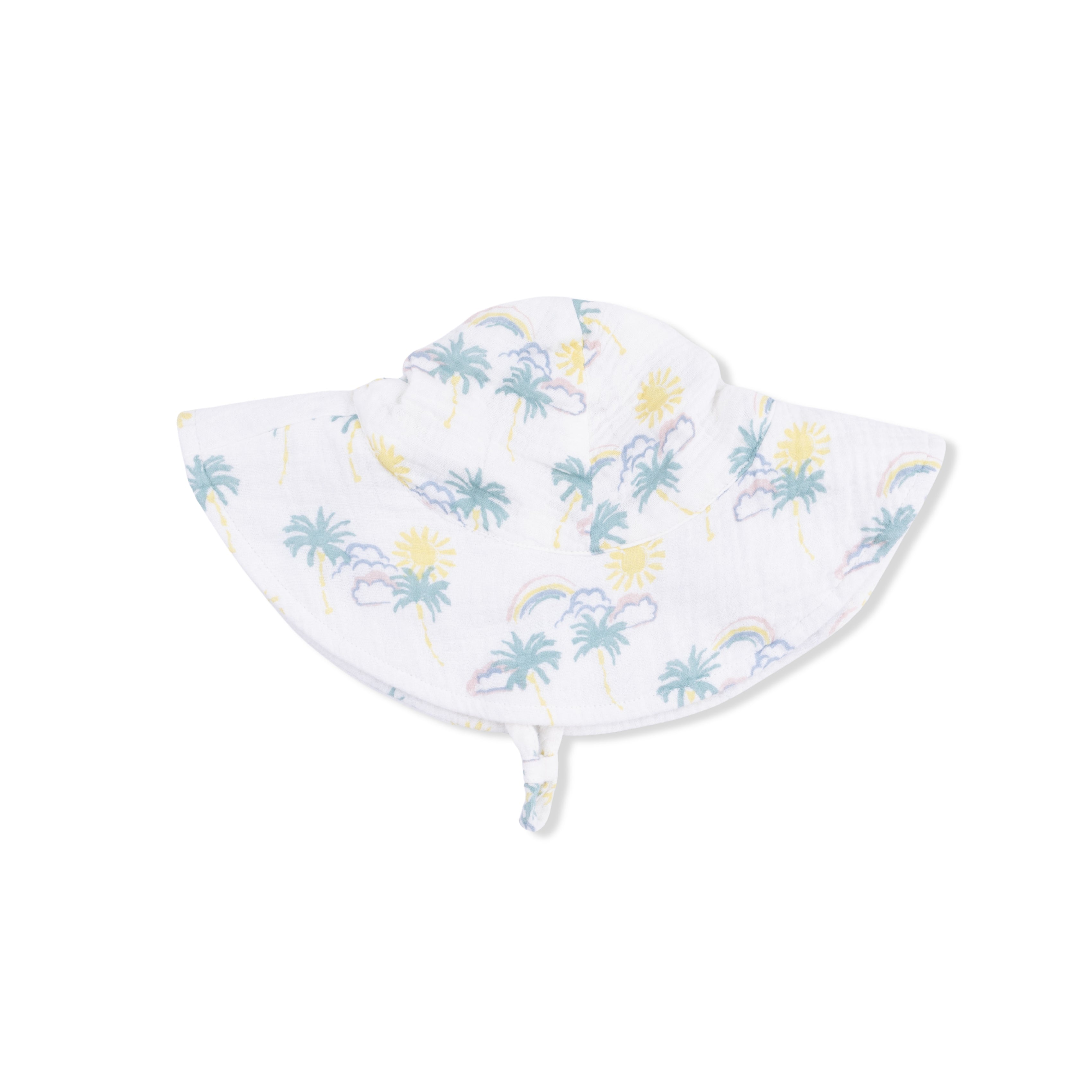 Palm Trees & Rainbows Wide Brimmed Sunhat S26