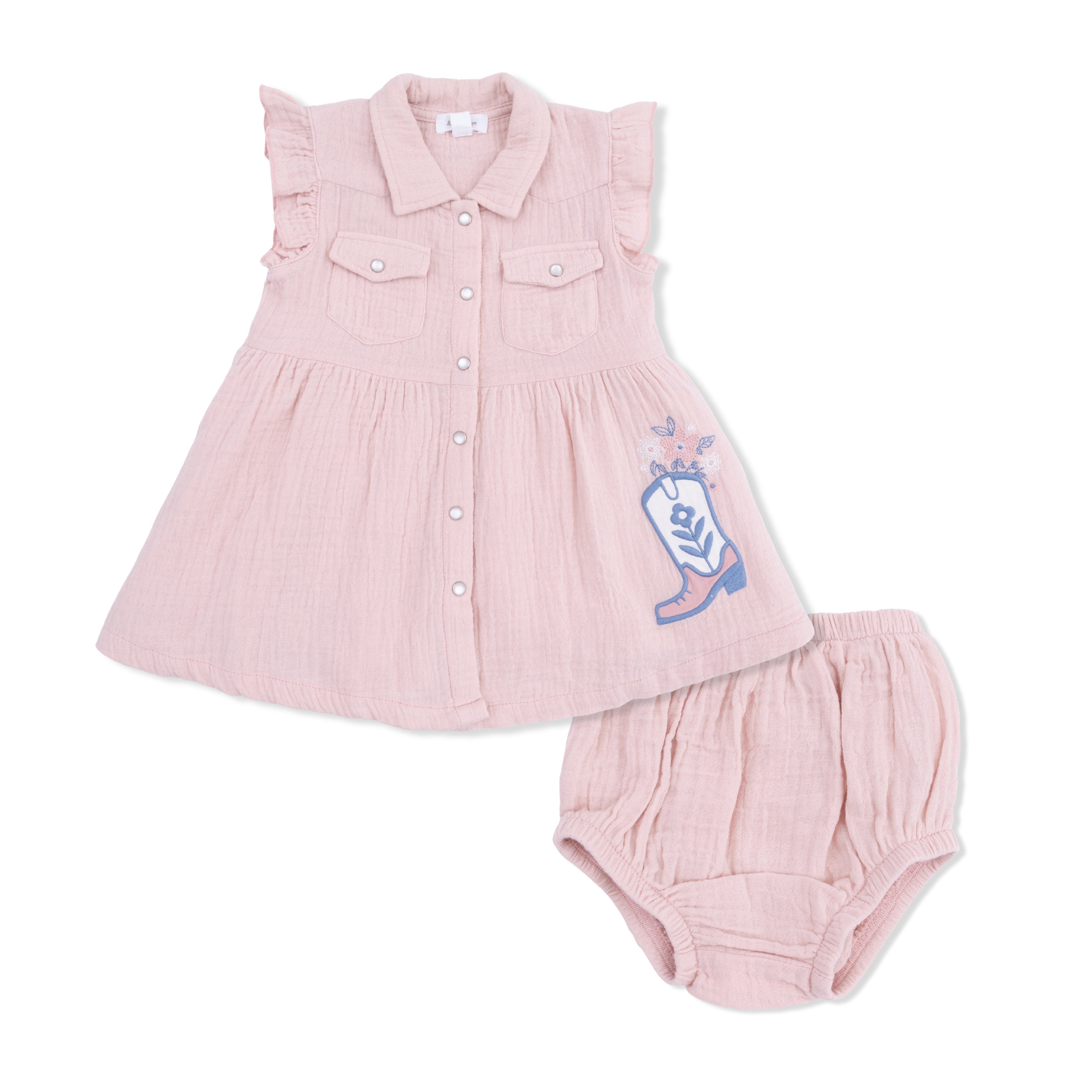 Yee Haw Cowgirl - Western Pearl Snap Dress & Bloomer S26
