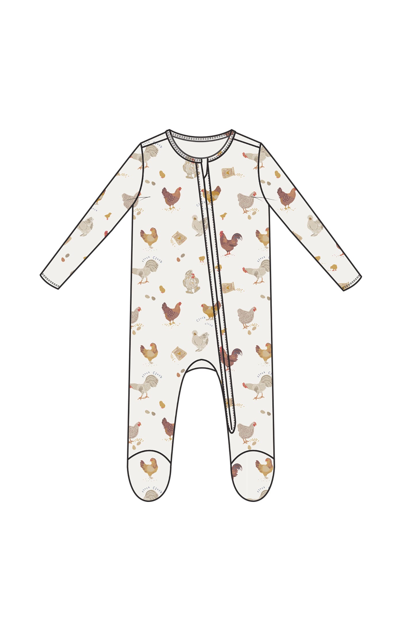 Collector Chickens 2 Way Zipper Footie W25
