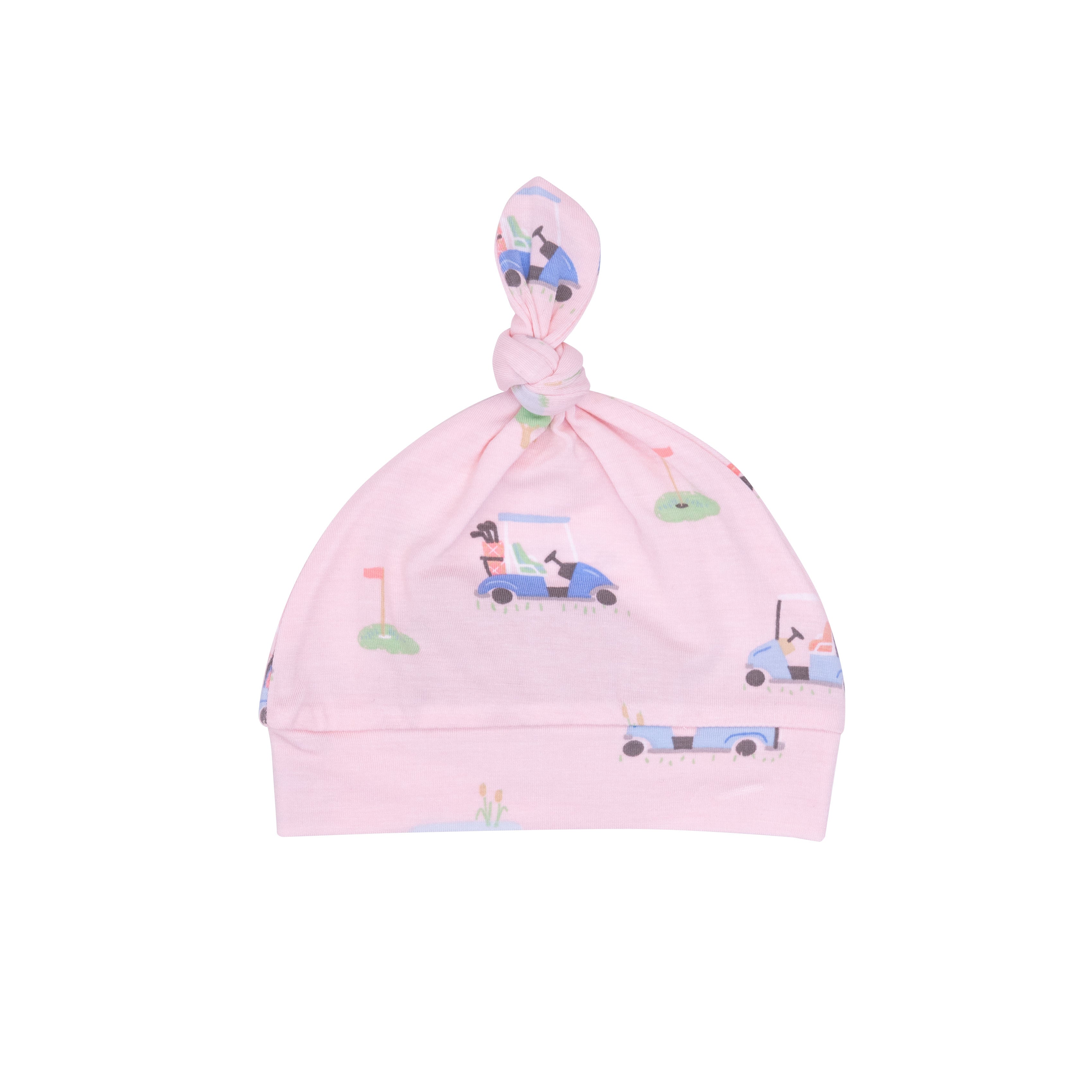 Knotted Hat - Golf Carts Pink
