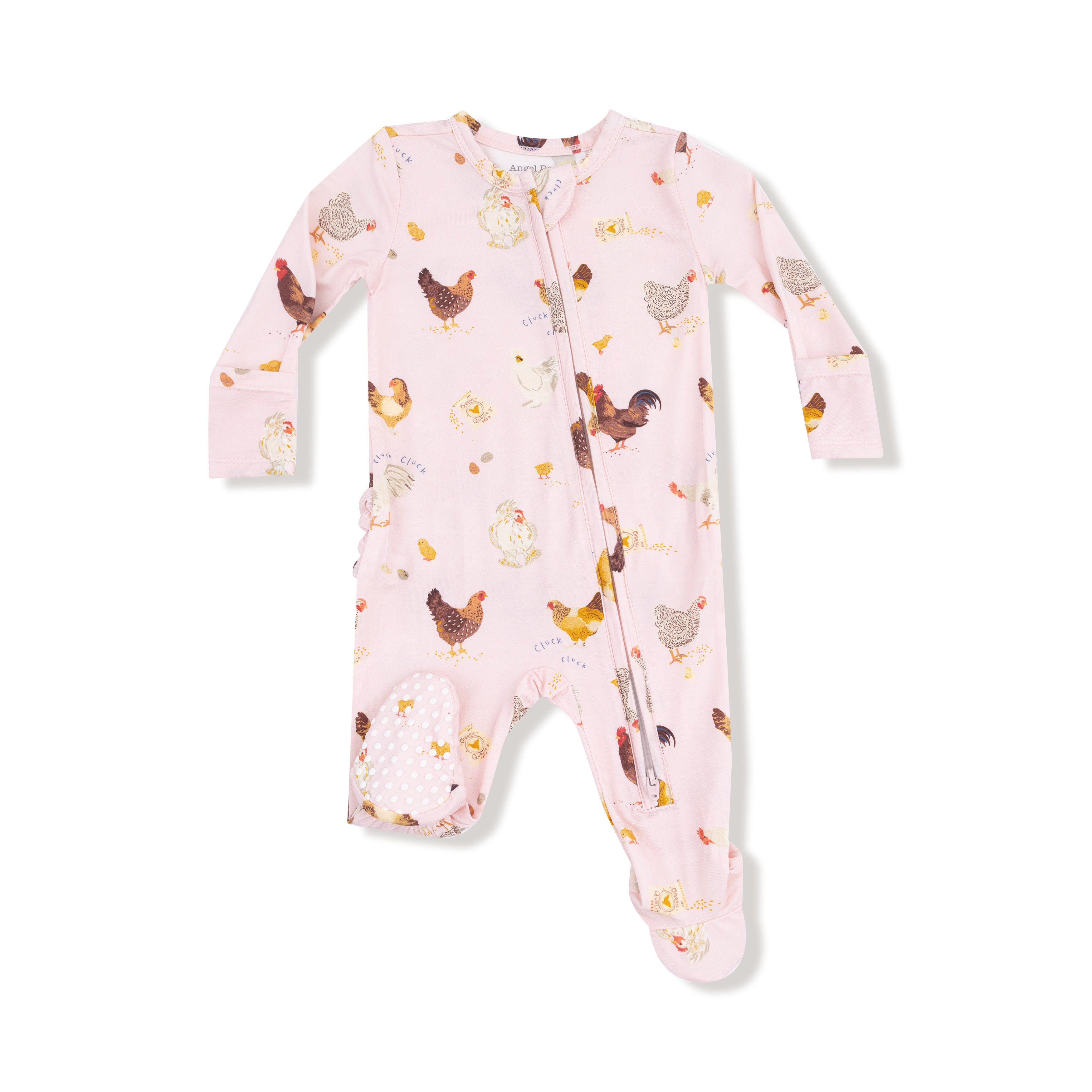 Collector Chickens Pink 2 Way Zipper Footie W25