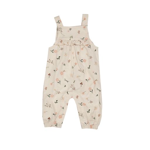 Yoke Ruffle Overall-Cream Floating Floral