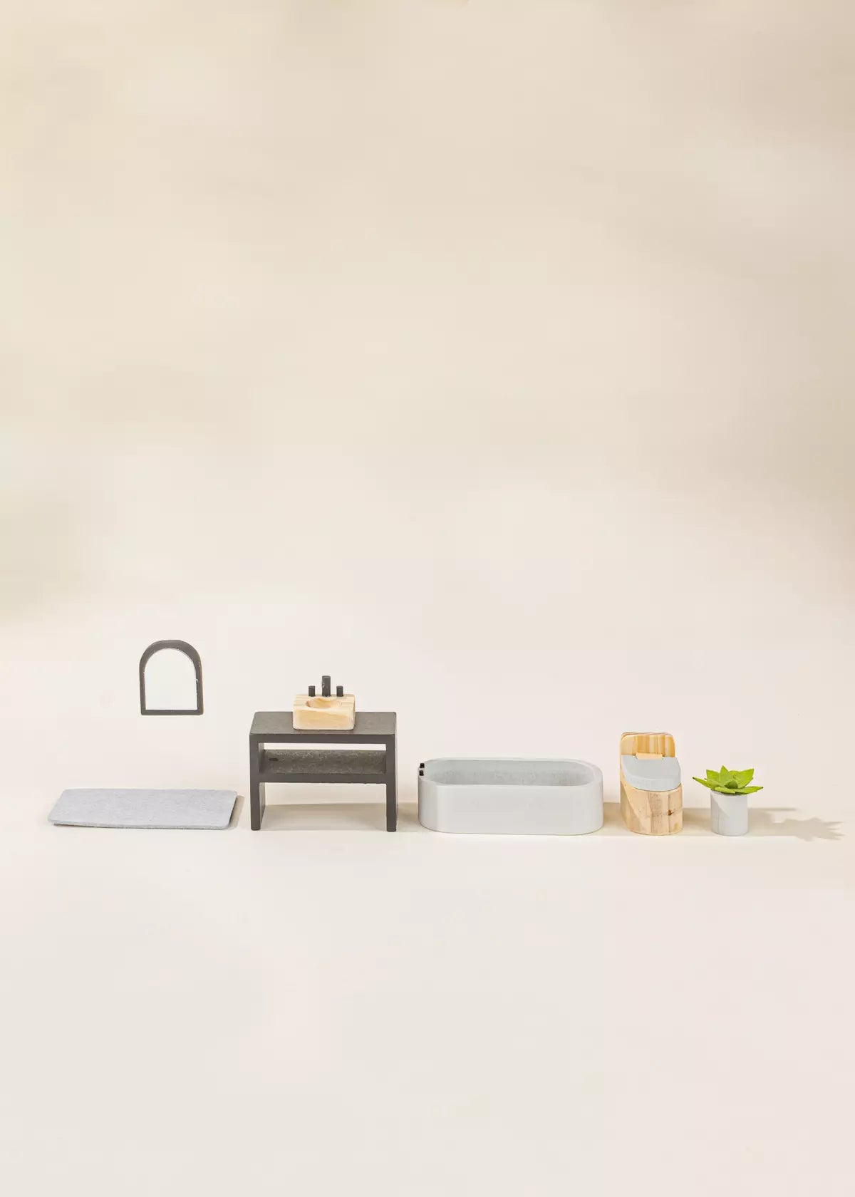 Coco Village Wooden Doll House Bathroom Furniture (6pcs)