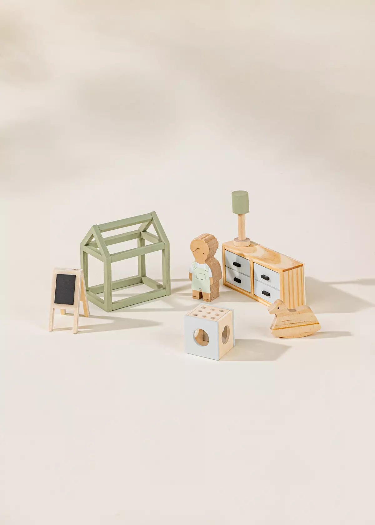 Coco Village Wooden Doll House Kids Room Furniture (7pcs)