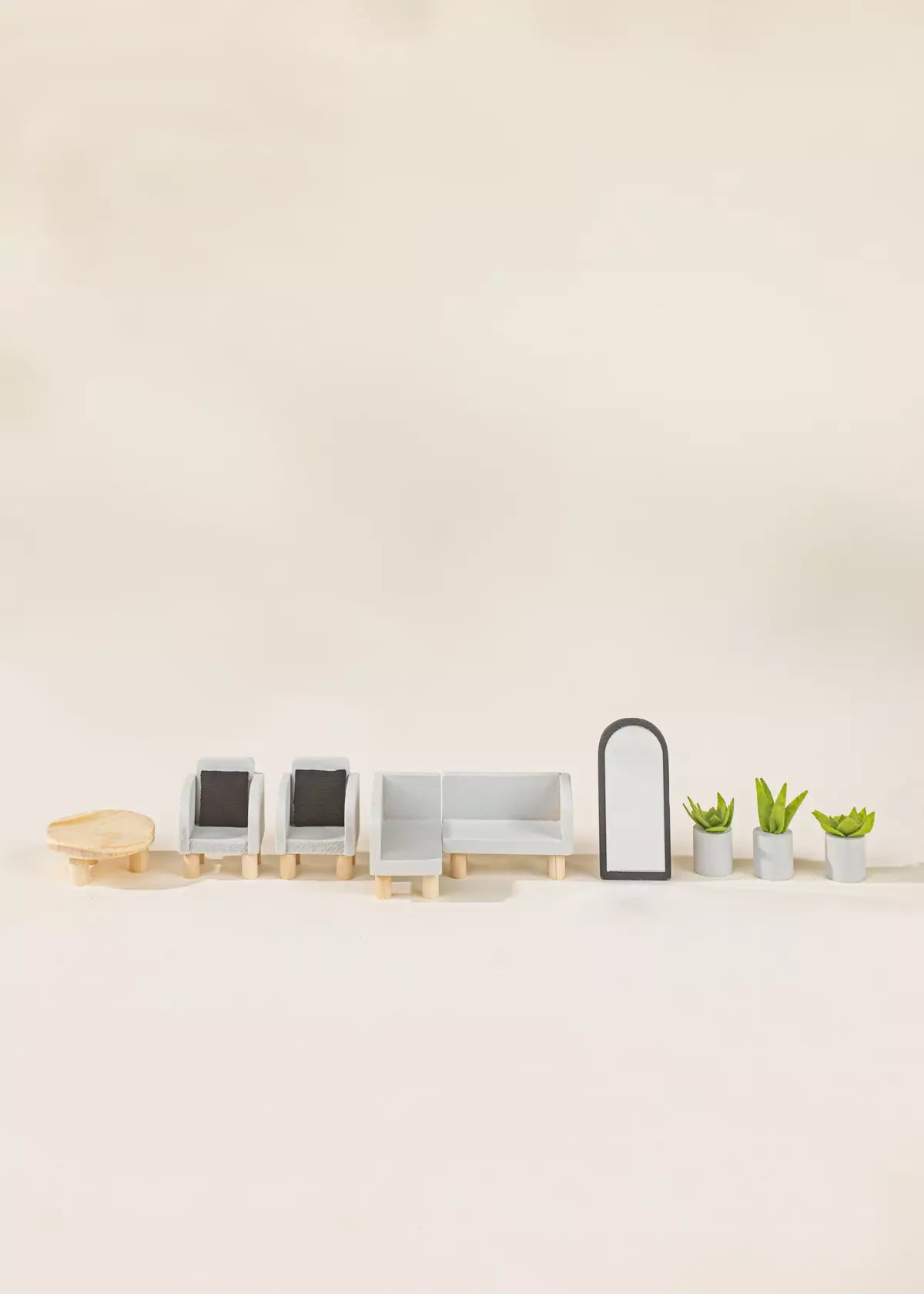 Coco Village Wooden Doll House Living Room Furniture (10pcs)