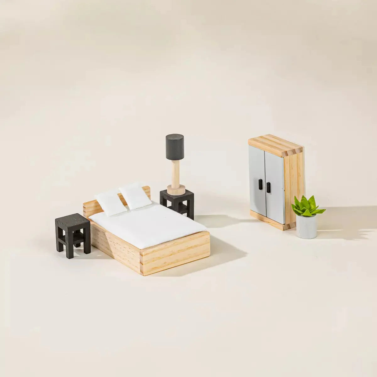 Coco Village Wooden Doll House Master Bedroom Furniture (9 pcs)